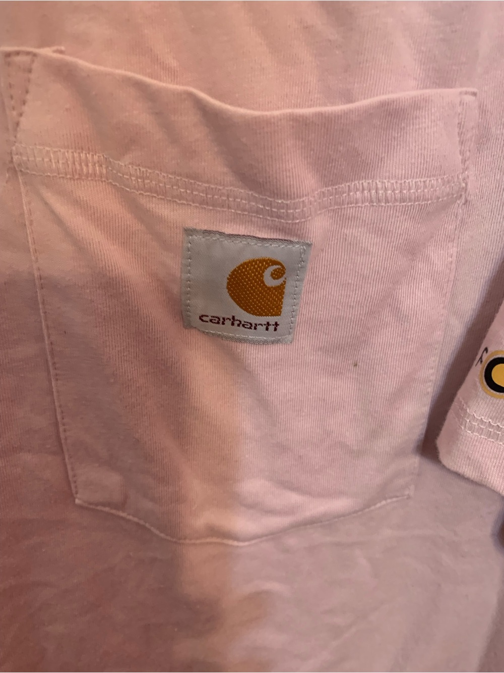 Carhartt Kids Light Pink Pocket Tee with Logo Patch